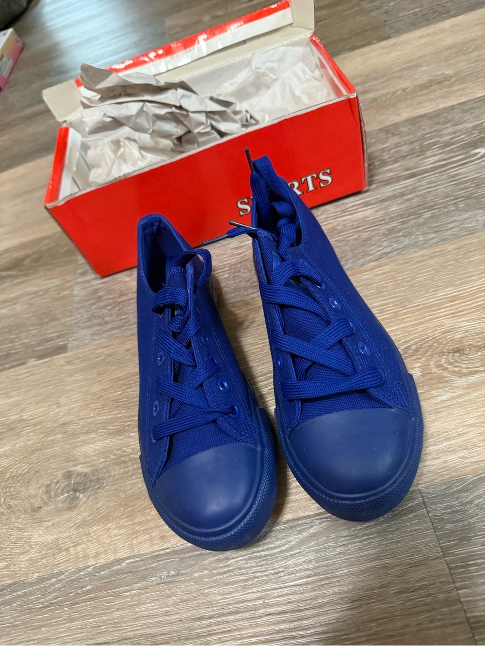 Royal Blue Low-Top Canvas Sneakers